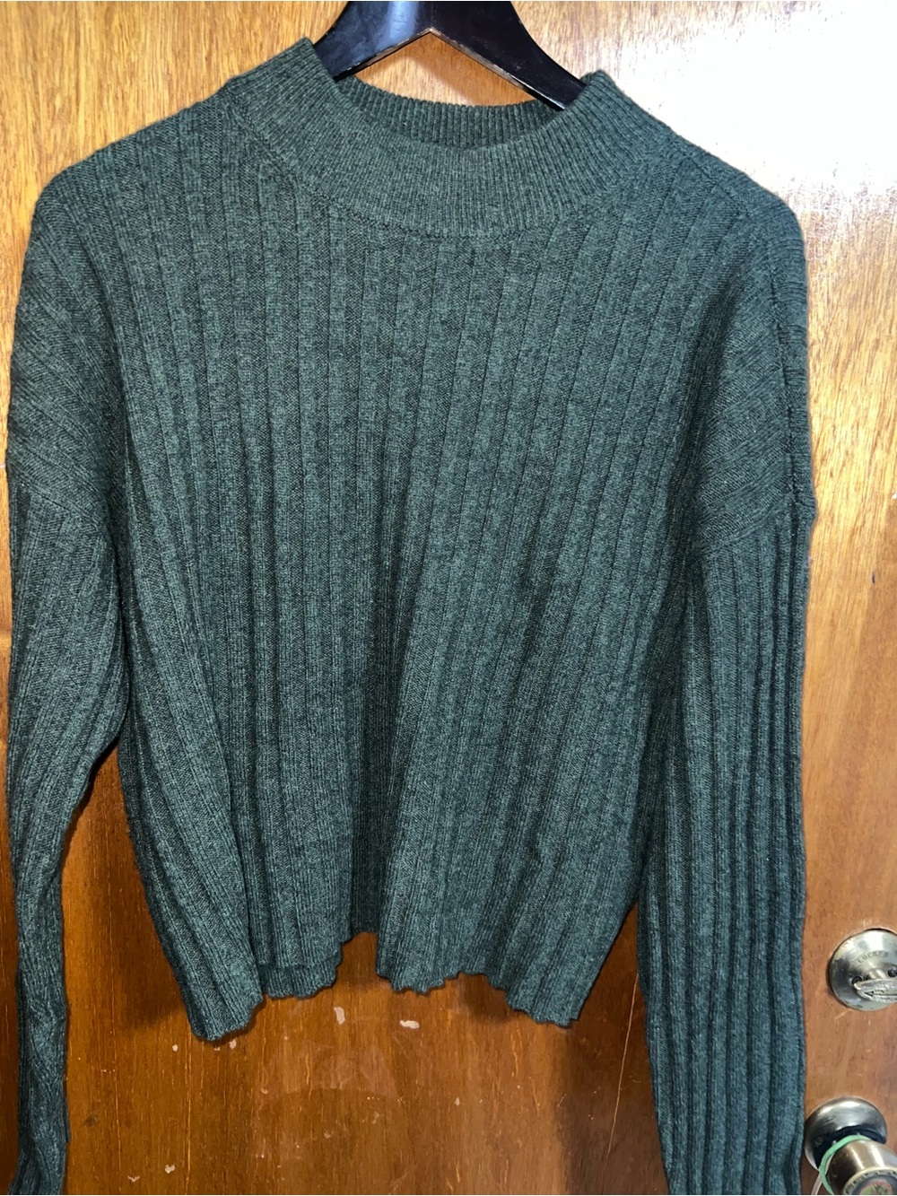 Madewell green ribbed wool long sleeve